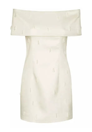 ROTATE BIRGER CHRISTENSEN off-shoulder beaded minidress - White