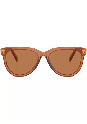 Miu Miu Eyewear logo-lettering sunglasses - Brown