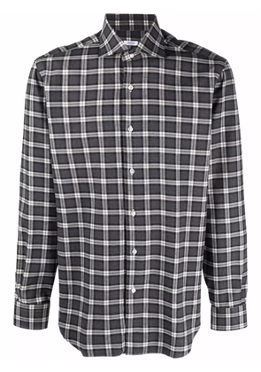 Barba plaid-check print shirt - Grey