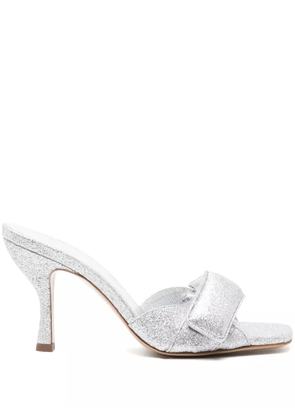 GIABORGHINI glitter-detailing 80mm leather sandals - Silver