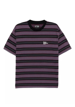 izzue striped logo T-shirt - Purple