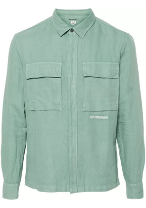 C.P. Company logo-embroidered long-sleeve shirt - Green