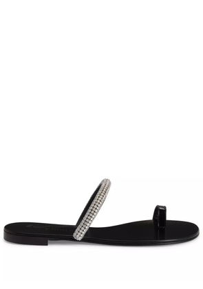 Giuseppe Zanotti Galassia rhinestone-embellished toe-loop flat sandals - Black
