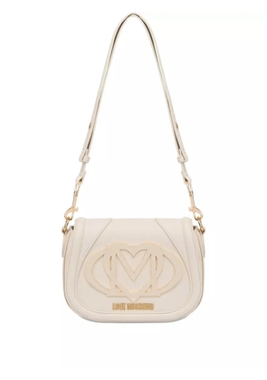 Love Moschino foldover top shoulder bag - White