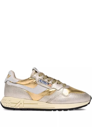 Autry Reelwind Low metallic leather sneakers - Gold