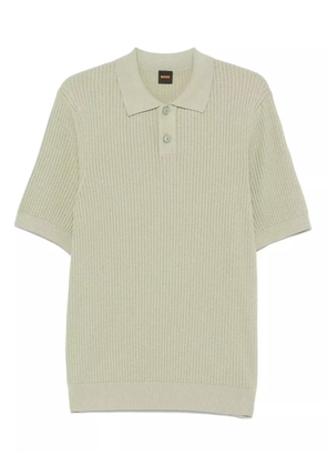 BOSS ribbed-knit polo shirt - Green