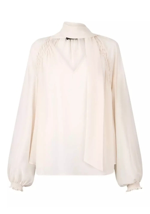 LIU JO raglan-sleeve scarf-collar blouse - White