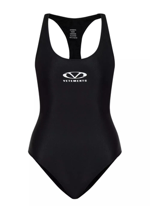 VETEMENTS logo-print swimsuit - Black