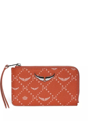 Zadig&Voltaire monogram-print cardholder - Orange