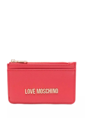 Love Moschino logo-lettering card holder - Red