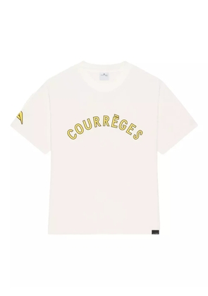 Courrèges logo-print T-shirt - Neutrals