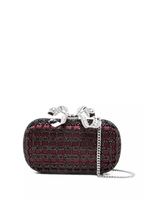 Self-Portrait crystal-embellished clutch bag - Red