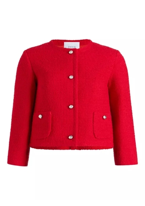 Patou collarless tweed jacket - Red