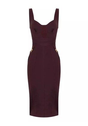 Elisabetta Franchi bustier panelled midi dress - Red