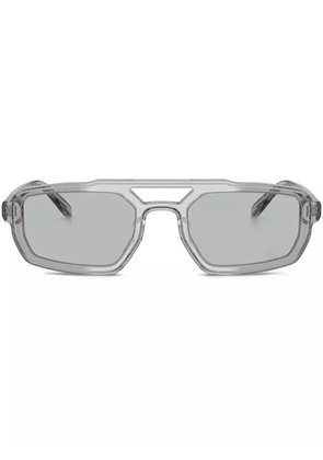 Emporio Armani transparent square glasses - Grey