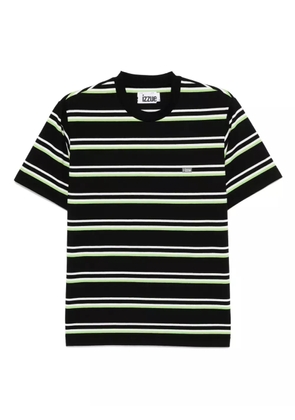izzue striped logo T-shirt - Black