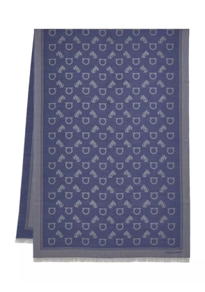 Ferragamo monogrammed scarf - Blue