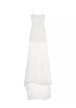 Blumarine ruched evening gown - White