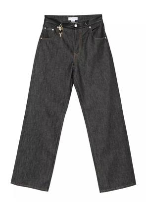 Stella McCartney leather-trim key-detail jeans - Blue