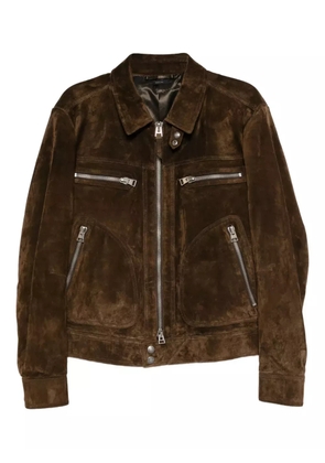 TOM FORD suede zip blouson - Brown