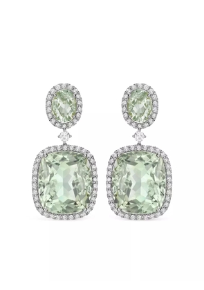 Kiki McDonough 18K white gold Signatures amethyst and diamond drop earrings - Silver