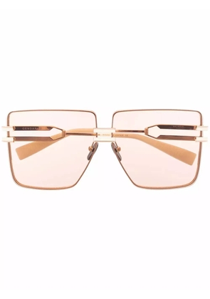 Balmain Eyewear oversized rimless police-style sunglasses - Neutrals