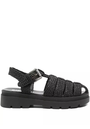 Bibi Lou woven-texture flat sandals - Black