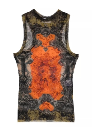 Jean Paul Gaultier printed sleeveless top - Black
