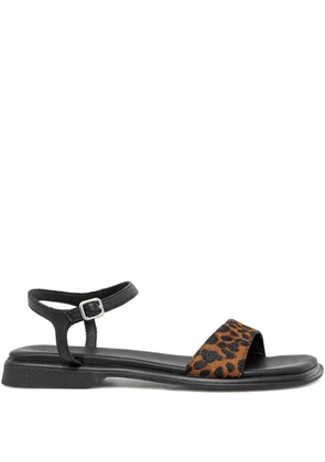 VAGABOND Izzy leather leopard-print sandals - Brown