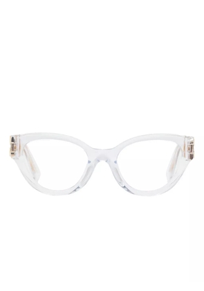 Miu Miu Eyewear transparent logo-plaque glasses - Neutrals