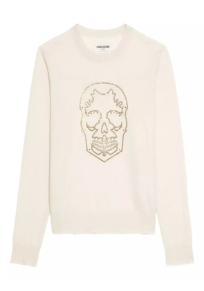 Zadig&Voltaire skull-embellished cashmere sweater - Neutrals