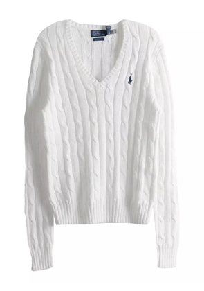Polo Ralph Lauren cable-knit v-neck sweater - White