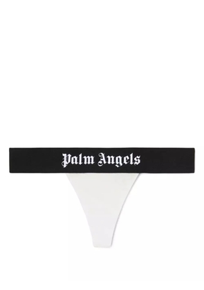Palm Angels logo-waistband thong - White