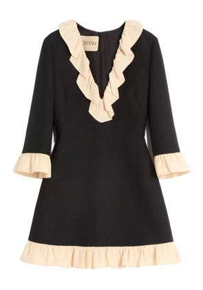 Valentino Garavani ruffle-trim mini dress - Black