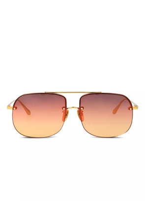 Linda Farrow Seren titanium sunglasses - Gold