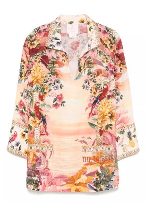 Camilla linen mini dress - Pink