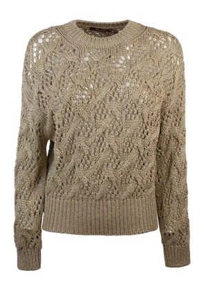 Max Mara geometric-pattern knit sweater - Gold