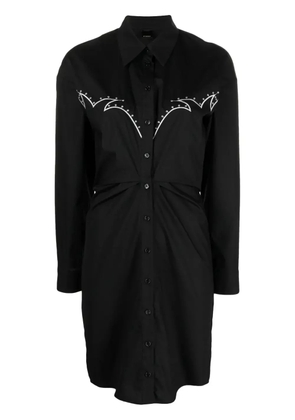 PINKO embroidered cotton shirt dress - Black