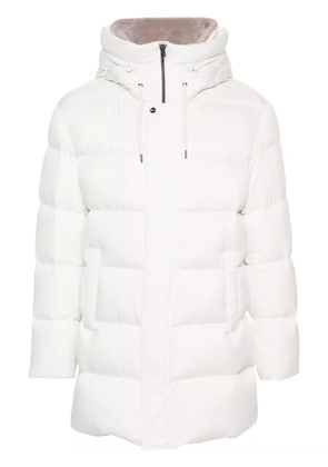 Herno logo-plaque coat - White