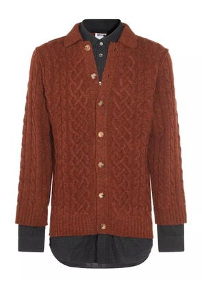 Moschino cable-knit buttoned cardigan - Brown