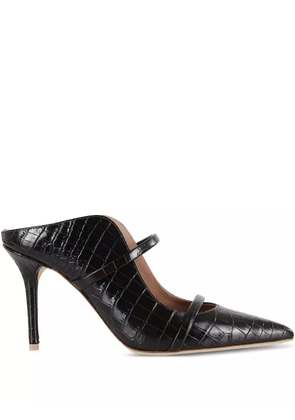 Malone Souliers 85mm Maureen crocodile-effect pointed-toe mules - Black