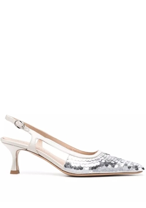 Roberto Festa 65mm sequin-embellished pumps - Silver