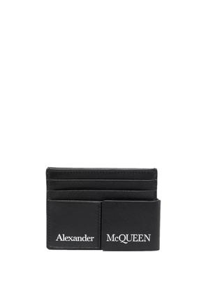 Alexander McQueen logo-print layered cardholder - Black