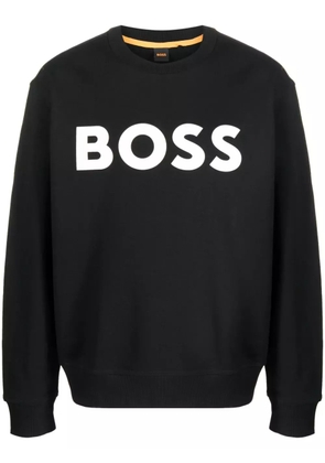 BOSS logo-print cotton sweatshirt - Black