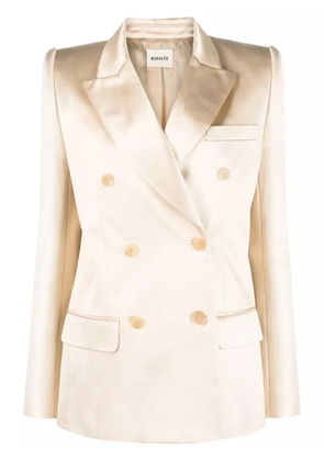 KHAITE Nathan satin double-breasted blazer - Neutrals