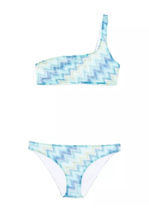 Missoni one-shoulder bikini set - Blue