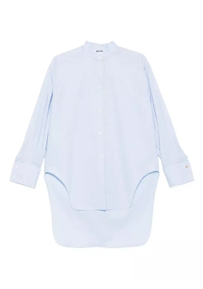 Moschino band-collar curved-hem shirt - Blue