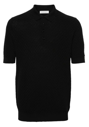 GOES BOTANICAL interlock merino wool polo shirt - Black