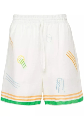 Casablanca Le Jeu linen shorts - Neutrals