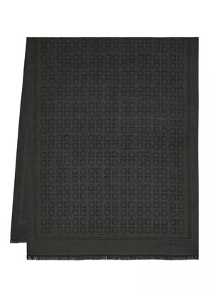 Ferragamo Gancini-patterned scarf - Green